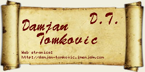 Damjan Tomković vizit kartica